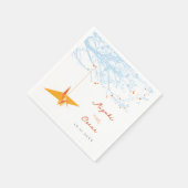 ぶら下がったのオレンジ折り紙紙クレーンアジア結婚ズ スタンダードカクテルナプキン (角)