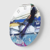 ぶら下がったのオン – スタントスクーターのアートワーク ラージ壁時計 (傾斜)