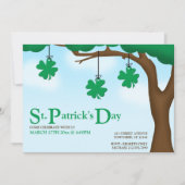 ぶら下がったのシャムロックス – セントパトリックの日招待状 招待状 (正面)