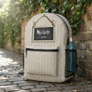 ぶら下がったのシャルボードベージュID397 プリントバックパック