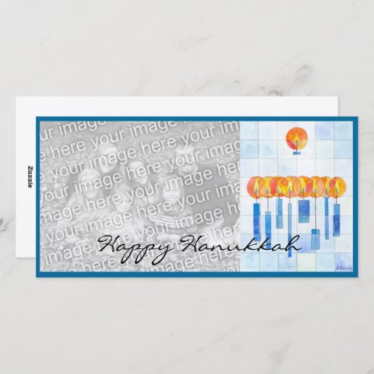 ぶら下がったのハヌカーの蝋燭 シーズンカード (正面/裏面)