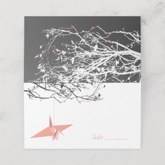 ぶら下がったのピーチ折り紙紙クレーズアジア結婚ズ プレイスカード (外部開封)