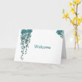 ぶら下がったのフローラティール(緑がかった色)シンプルデコレーションウェルカム カード (黄色い花)