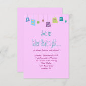 ぶら下がったのヘブライ語披露宴パーティーカード 招待状 (正面/裏面)