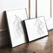 ぶら下がったのユーカリプタス植物線芸術 ポスター