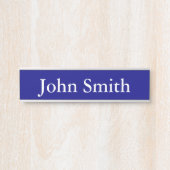 ぶら下がったの名前プレート、標準(2" x 8")、シルバー サインプレート (正面)