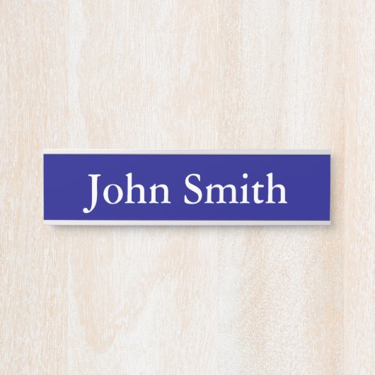 ぶら下がったの名前プレート、標準(2" x 8")、シルバー サインプレート (正面)