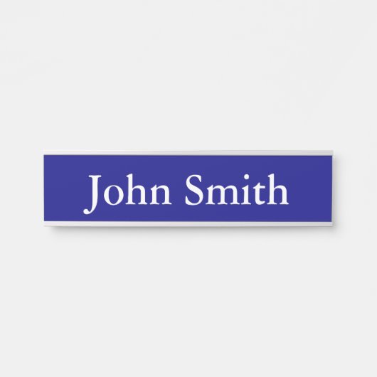 ぶら下がったの名前プレート、標準(2" x 8")、シルバー サインプレート (正面)