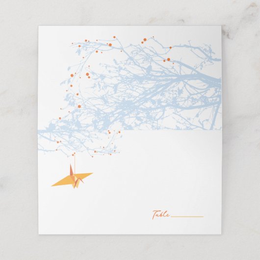 ぶら下がったの折り紙オレンジ紙クレーズアジア結婚ズ プレイスカード (外部開封)