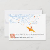 ぶら下がったの折り紙オレンジ紙クレーズアジア結婚ズ 出欠カード (裏面)