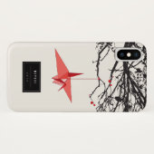 ぶら下がったの折り紙レッド紙クレーン枝禅ケース Case-Mate iPhoneケース (裏面(横))