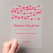 ぶら下がったの文字列愛ハートバレンタインデーパーティー アクリル招待状 (インサイチュ (ポータブル))