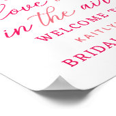 ぶら下がったの文字列愛ハートブライダルシャワーへようこそ ポスター (角)