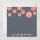 ぶら下がったの紙中国のランタン結婚式招待状 招待状 (裏面)