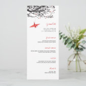 ぶら下がったの赤紙クレーン結婚アジアのメニューカード メニュー (スタンド正面)