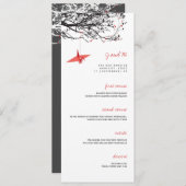 ぶら下がったの赤紙クレーン結婚アジアのメニューカード メニュー (正面/裏面)