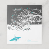 ぶら下がったの青い折り紙紙クレーズアジア結婚ズ プレイスカード (外部開封)