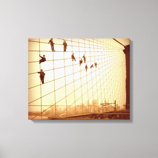 ぶら下がったのBrooklyn Bridge Cables Wall Art キャンバスプリント (正面)