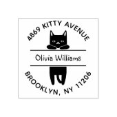 ぶら下がったのKitten Cartoon猫好き差出人住所 ラバースタンプ (インプリント)