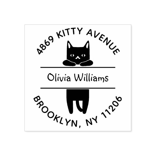 ぶら下がったのKitten Cartoon猫好き差出人住所 ラバースタンプ (インプリント)