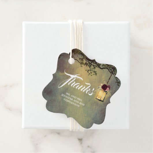 ぶら下がったのLantern素朴フローラ結婚に感謝 フェイバータグ (インサイチュ)