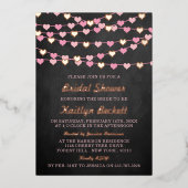 ぶら下がったのString Loveハートブライダルシャワー実在 箔招待状 (正面)