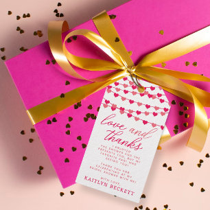 ぶら下がったのString Loveハートブライダルシャワー ギフトタグ