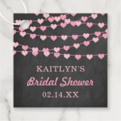 ぶら下がったのString Loveハートブライダルシャワー フェイバータグ (正面)