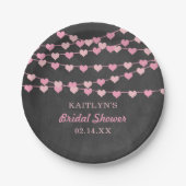 ぶら下がったのString Loveハートブライダルシャワー ペーパープレート (正面)