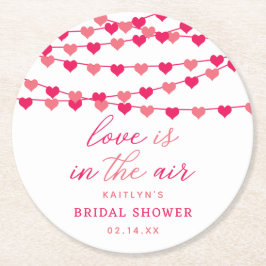 ぶら下がったのString Loveハートブライダルシャワー ラウンドペーパーコースター