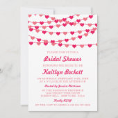 ぶら下がったのString Loveハートブライダルシャワー 招待状 (正面)