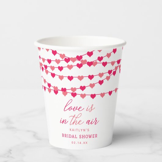 ぶら下がったのString Loveハートブライダルシャワー 紙コップ (正面)