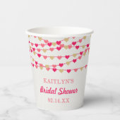 ぶら下がったのString Loveハートブライダルシャワー 紙コップ (正面)