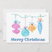 ぶら下がったオーナメントクリスマスカード シーズンカード (正面)