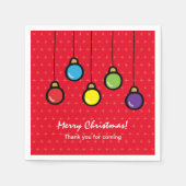 ぶら下がったクリスマスオーナメント スタンダードカクテルナプキン (正面)