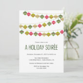 ぶら下がったズオーナメント – ホリデーパーティー招待状 招待状 (スタンド正面)