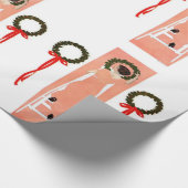 ぶら下がったリース ラッピングペーパー (角)