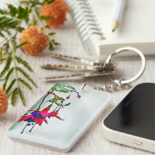 ぶら下がった明るい赤紫色 キーホルダー (正面右)