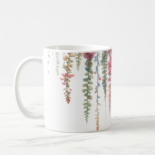 ぶら下がった花 コーヒーマグカップ (左)