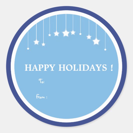 ぶら下がり星 – クリスマスギフトタグ ラウンドシール (正面)