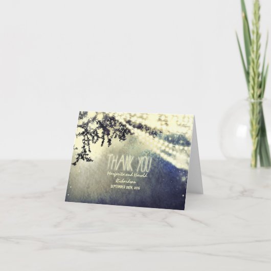 ぶら下がり照明 おとぎ話のようなウェディング サンクス カード (正面)