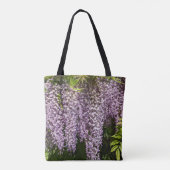 ぶら下がる紫色の藤の花 トートバッグ (裏面)
