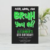 ぶるぁボーイのティーン少年緑の誕生日パーティー 招待状 (スタンド正面)