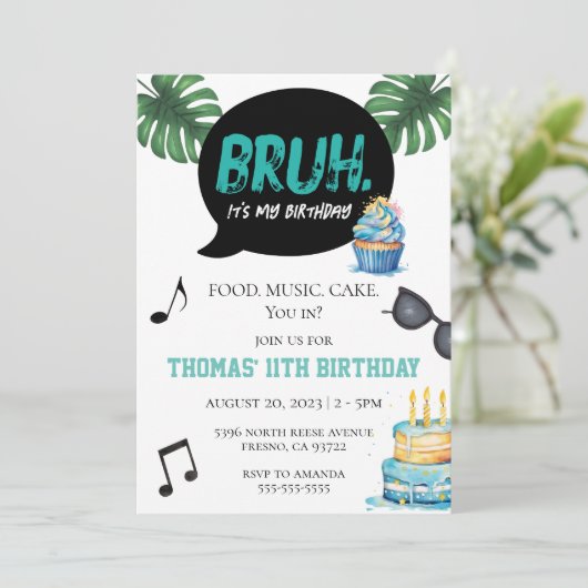 ぶるーぼーいふぃにー 11さい 12さい 13さい 14さい ティーン トゥイーン 招待状 (スタンド正面)