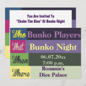 ぶんこモダンカラフル楽しい招待状 招待状 (正面/裏面)