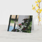 ぶんぶんいう鳥、空白のなカード カード (黄色い花)