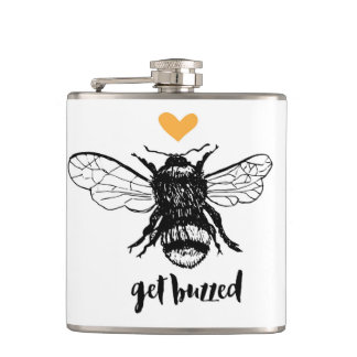 ぶんぶんうなった蜂蜜の蜂のフラスコを得て下さい フラスク