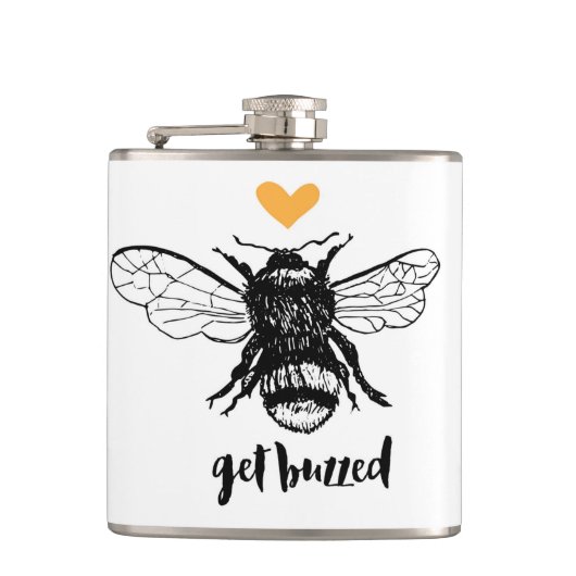 ぶんぶんうなった蜂蜜の蜂のフラスコを得て下さい フラスク (正面)
