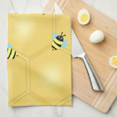 ぶんぶんうなっている蜂 キッチンタオル (四つ折り)