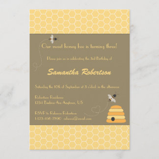 ぶんぶんうなる蜂の誕生日の招待状 招待状
